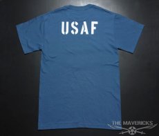 画像3: Tシャツ ロゴT US airforce メンズ ミリタリー USAF エアフォース MAVERICKS ブランド / 青 ブルー (3)