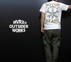 画像1: MVRX 半袖 Ｔシャツ MOTORHEADS モデル / 白 ホワイト バイク 車 プリント (1)