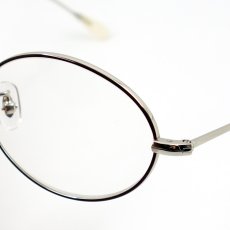 画像6: 日本製 職人ハンドメイド メタル フレーム オーバル ラウンド 眼鏡 ブラウン シルバー (6)