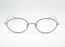画像3: 日本製 職人ハンドメイド メタル フレーム オーバル ラウンド 眼鏡 ブラウン シルバー (3)