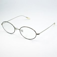 画像4: 日本製 職人ハンドメイド メタル フレーム オーバル ラウンド 眼鏡 ブラウン シルバー (4)