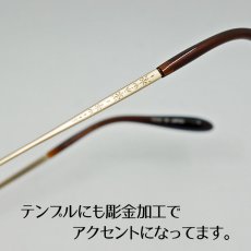 画像5: 日本製 チタン フレーム 鯖江 メガネ 職人ハンドメイド メタル ラウンド型 べっ甲柄 ゴールド (5)
