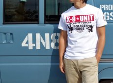 画像2: ジャンク品 Tシャツ メンズ 半袖 K9-UNIT 警察犬部隊 POLICE DOG モデル M (2)