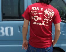 画像2: 第8空軍 シャングリラ ミリタリー メンズ Tシャツ 半袖 ロゴT / レッド 赤 (2)