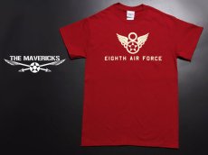 画像3: 第8空軍 シャングリラ ミリタリー メンズ Tシャツ 半袖 ロゴT / レッド 赤 (3)