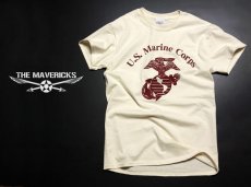 画像4: Tシャツ ミリタリー USマリン U.S.MARINE 米海兵隊 MAVERICKS ブランド / 生成り (4)