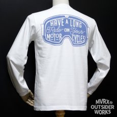 画像5: MVRX 長袖 ロング Tシャツ メンズ 綿 GOGGLE モデル 白 ホワイト (5)