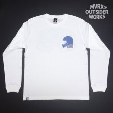 画像4: MVRX 長袖 ロング Tシャツ メンズ 綿 GOGGLE モデル 白 ホワイト (4)