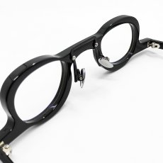 画像6: 日本製 鯖江 眼鏡フレーム 職人 ハンドメイド アンダーリム 逆さま めがね ラウンド UVカット 新品 ブラック 黒 (6)