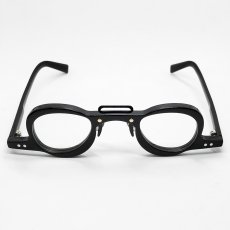 画像3: 日本製 鯖江 眼鏡フレーム 職人 ハンドメイド アンダーリム 逆さま めがね ラウンド UVカット 新品 ブラック 黒 (3)