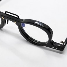画像5: 日本製 鯖江 眼鏡フレーム 職人 ハンドメイド アンダーリム 逆さま めがね ラウンド UVカット 新品 ブラック 黒 (5)