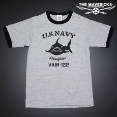 画像3: リンガー トリム Tシャツ メンズ 半袖 アメカジ ミリタリー NAVY 米海軍 SteelJaw ジョーズ 黒 グレー (3)