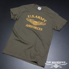 画像7: Tシャツ メンズ 半袖 アメカジ MAVERICKS ブランド ミリタリー ARMY AIRFORCE エアフォース パイロットウィング オリーブ (7)