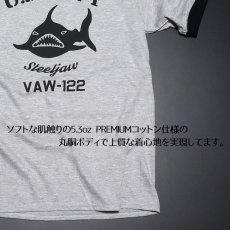 画像5: リンガー トリム Tシャツ メンズ 半袖 アメカジ ミリタリー NAVY 米海軍 SteelJaw ジョーズ 黒 グレー (5)