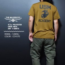 画像3: 水陸両用 ラッシュガード にも使える メンズ 半袖 ドライ Tシャツ USMA マリンアカデミー ミリタリー コヨーテブラウン (3)