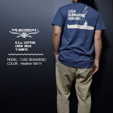 画像4: THE MAVERICKS ミリタリー Tシャツ 米海軍 NAVY サブマリン モデル 杢ネイビー (4)