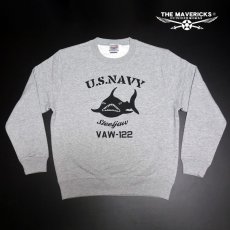 画像3: THE MAVERICKS スウェット トレーナー メンズ ブランド 裏起毛 NAVY 米海軍 SteelJaw ジョーズ 灰色 杢グレー (3)