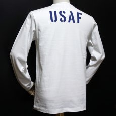 画像10: ミリタリー 長袖 Tシャツ メンズ THE MAVEVICKS ブランド 綿100% USAF エアフォース ホワイト 白 (10)