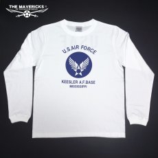 画像7: ミリタリー 長袖 Tシャツ メンズ THE MAVEVICKS ブランド 綿100% USAF エアフォース ホワイト 白 (7)