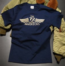 画像5: リトルジョー爆撃機モデル「THE MAVERICKS」ミリタリーTシャツ・紺 (5)