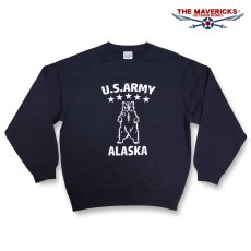 画像2: スウェット トレーナー メンズ ラグラン ビンテージ仕様 THE MAVERICKS ブランド 裏パイル 米陸軍アラスカ US.ARMY 黒 ブラック (2)