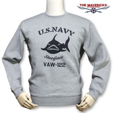 画像1: THE MAVERICKS スウェット トレーナー メンズ ブランド 裏起毛 NAVY 米海軍 SteelJaw ジョーズ 灰色 杢グレー (1)
