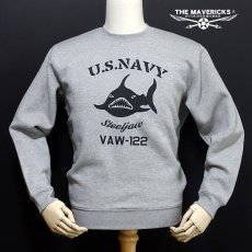 画像6: THE MAVERICKS スウェット トレーナー メンズ ブランド 裏起毛 NAVY 米海軍 SteelJaw ジョーズ 灰色 杢グレー (6)