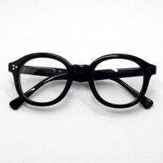 画像3: 日本製 鯖江 眼鏡 フレーム 職人 ハンドメイド ラウンド ボストン 新品 ブラック 黒 (3)