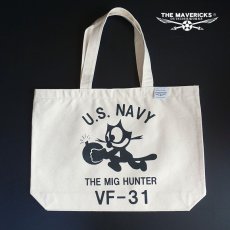 画像5: バッグ メンズ 肩がけ トートバッグ キャンバス地 米海軍 NAVY 黒猫 大容量 生成り ナチュラル (5)