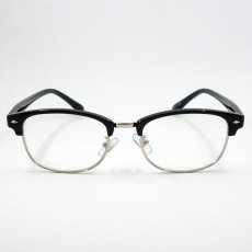 画像3: おしゃれ 伊達メガネ メンズ 細めのレトロデザイン セル メタル サーモント型 新品 黒 ブラック (3)