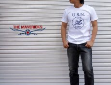 画像2: 極厚 スーパーヘビーウェイト Tシャツ 半袖 ミリタリー NAVY 米海軍 SeaBees / 白 ホワイト (2)
