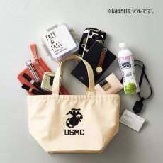 画像6: ランチバッグ ミニトートバッグ キャンバス地 帆布 ミリタリー 米海軍 SeaBees 蜂 キャメル 茶 (6)