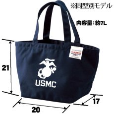 画像5: ランチバッグ ミニトートバッグ キャンバス地 帆布 ミリタリー 米海軍 SeaBees 蜂 キャメル 茶 (5)