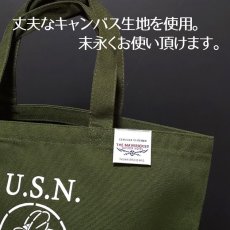 画像3: ランチバッグ ミニトートバッグ キャンバス地 帆布 ミリタリー 米海軍 SeaBees 蜂 オリーブドラブ (3)