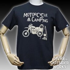 画像5: MVRX 半袖 Ｔシャツ MOTO CAMP モデル バイク キャンプ プリント 黒 ブラック (5)