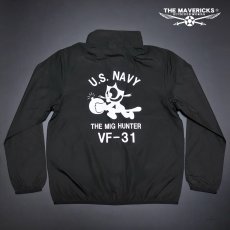 画像12: THE MAVERICKS ブランド スタンドカラー ミリタリー ジャケット オールマイティー 多目的 米海軍 NAVY 黒猫 ブラック 黒 (12)