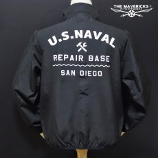 画像5: THE MAVERICKS ブランド スタンドカラー ミリタリー ジャケット オールマイティー 多目的 米海軍 REPAIR BASE ブラック 黒 (5)