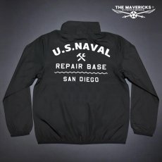 画像11: THE MAVERICKS ブランド スタンドカラー ミリタリー ジャケット オールマイティー 多目的 米海軍 REPAIR BASE ブラック 黒 (11)