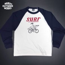 画像7: MVRX ブランド 長袖 Tシャツ ラグランスリーブ SURF モデル 自転車 サーフ ホワイト ネイビー (7)