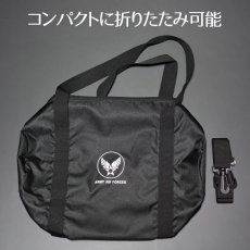 画像8: THE MAVERICKS 肩がけ 2WAY ミリタリー ドラムバッグ 米空軍 ARMY AIRFORCE 新品 ブラック 黒 ボストンバッグ (8)