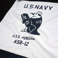 画像6: スクエア クッションカバー 45×45 キャンバス地 米海軍ペンギン USS.PENGUIN ナチュラル 生成り シュラフケース アメカジ 防災 (6)