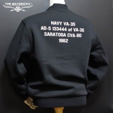 画像15: 裏起毛 スウェット スナップジャケット ミリタリージャケット THE MAVERICKS ブランド US.NAVY 米海軍 ブラック 黒 (15)