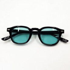 画像5: ボストン型 サングラス メンズ おしゃれ UVカット ブラック エメラルドグリーン レンズ 新品 (5)