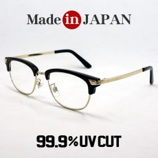 画像1: 日本製 眼鏡 セルフレーム 鯖江 職人 ハンドメイド サーモント 彫金 ゴールド ブラック 黒 (1)
