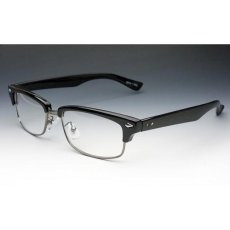 画像8: 細 サーモント型 伊達メガネ セル メタル レトロデザイン 新品 ブラック 黒 (8)