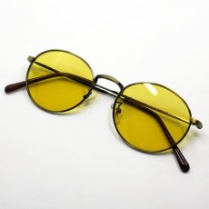 画像2: サングラス メンズ レディース 鼻あて 丸目 ラウンド型 メタル ブロンズ イエロー (2)