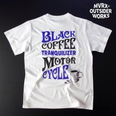 画像4: Tシャツ 半袖 メンズ 綿 MVRX ブランド BLACK COFFEE モデル バイク カフェ ホワイト 白 黒 パープル (4)