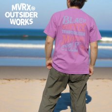 画像2: Tシャツ 半袖 メンズ 綿 MVRX ブランド BLACK COFFEE モデル バイク カフェ ラベンダー 紫 パープル (2)