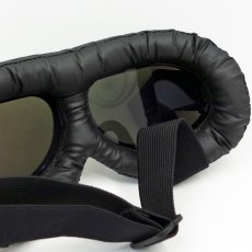 画像5: バイク ゴーグル ブリティッシュ ビンテージ レトロ タイプ 新品 ブラック ブルーミラー (5)