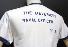 画像9: Tシャツ US NAVY 米海軍  ロゴ ミリタリー トリム リンガ ー Ｔシャツ 白 紺 ネイビー (9)